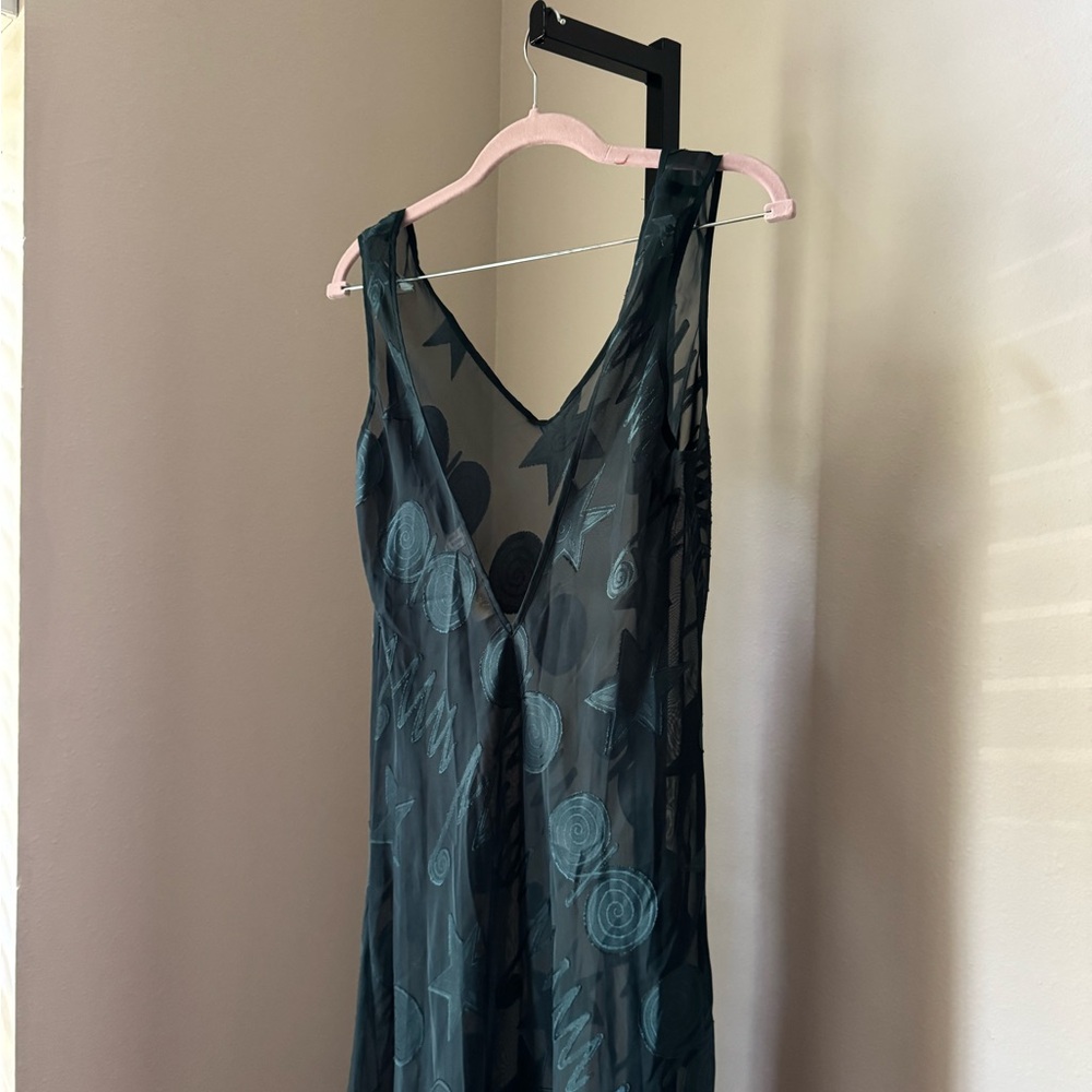 Vintage Victoria’s Secret gold label Sheer green Sleeveless slip Dress - Picture 8 of 9